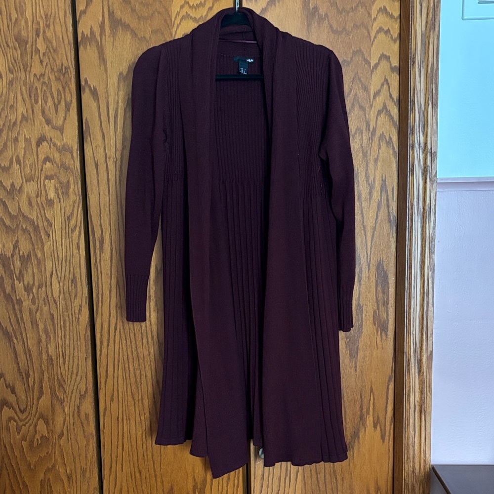 H&M Burgundy Cardigan Sweater